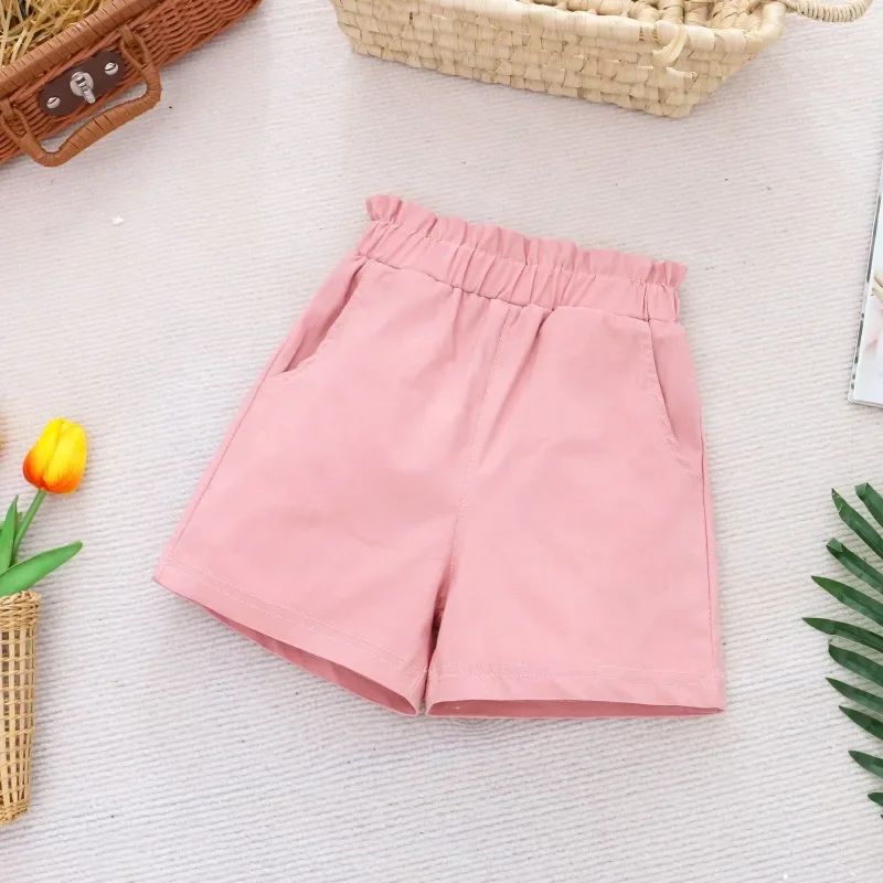 2025 New Summer Kids Wears Children Shorts Cotton Linen Pants Girls Pant Cartoon Casual Pants 4-10 Years 6