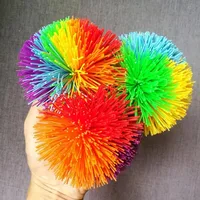 Multicolor 10CM Jugging Rainbow Stringy Ball Silicone Bouncy Stress Balls Sensory Toys For Kids ADHD Autism Anxiety Therapy Gift 2