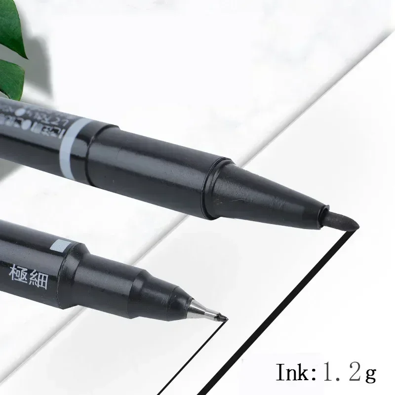 5/10 Pcs Twin Tip Permanent Marker Black/Blue/Red Oil Marker Pen Fine Nid Marker Ink Stationery School & Office Supplies 4