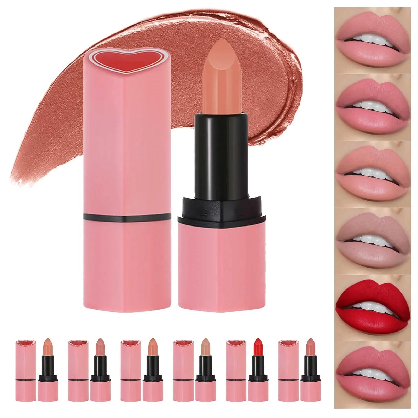 Lip Gloss Heart Melter High Shine Glossy Finish Playful Bubblegum Pink Moisturize Velvet Love Nude Pink Lipstick Wine Lip Tint 1