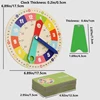 Wooden Clock Model Teaching Aid,Montessori Learning Clocks with Cards,Kindergartner Toy for Game,Interaction Playroom Wall 2