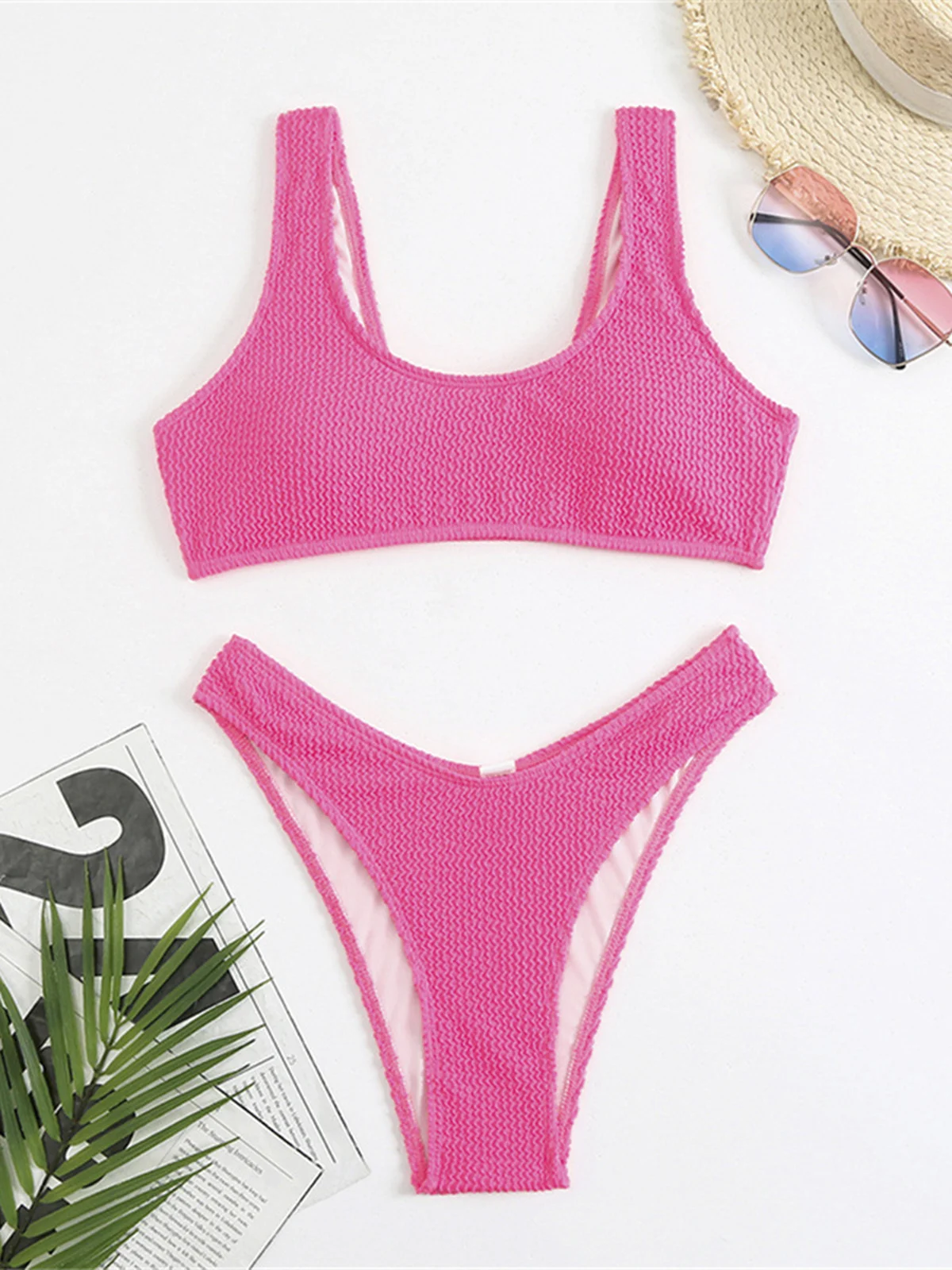 Push Up Bikini High Waist Womens Swimwear 2023 Ribbed Bikinis Set Female Swimsuits Brazilian Biquini Swimming Suits Beachwear images - 6