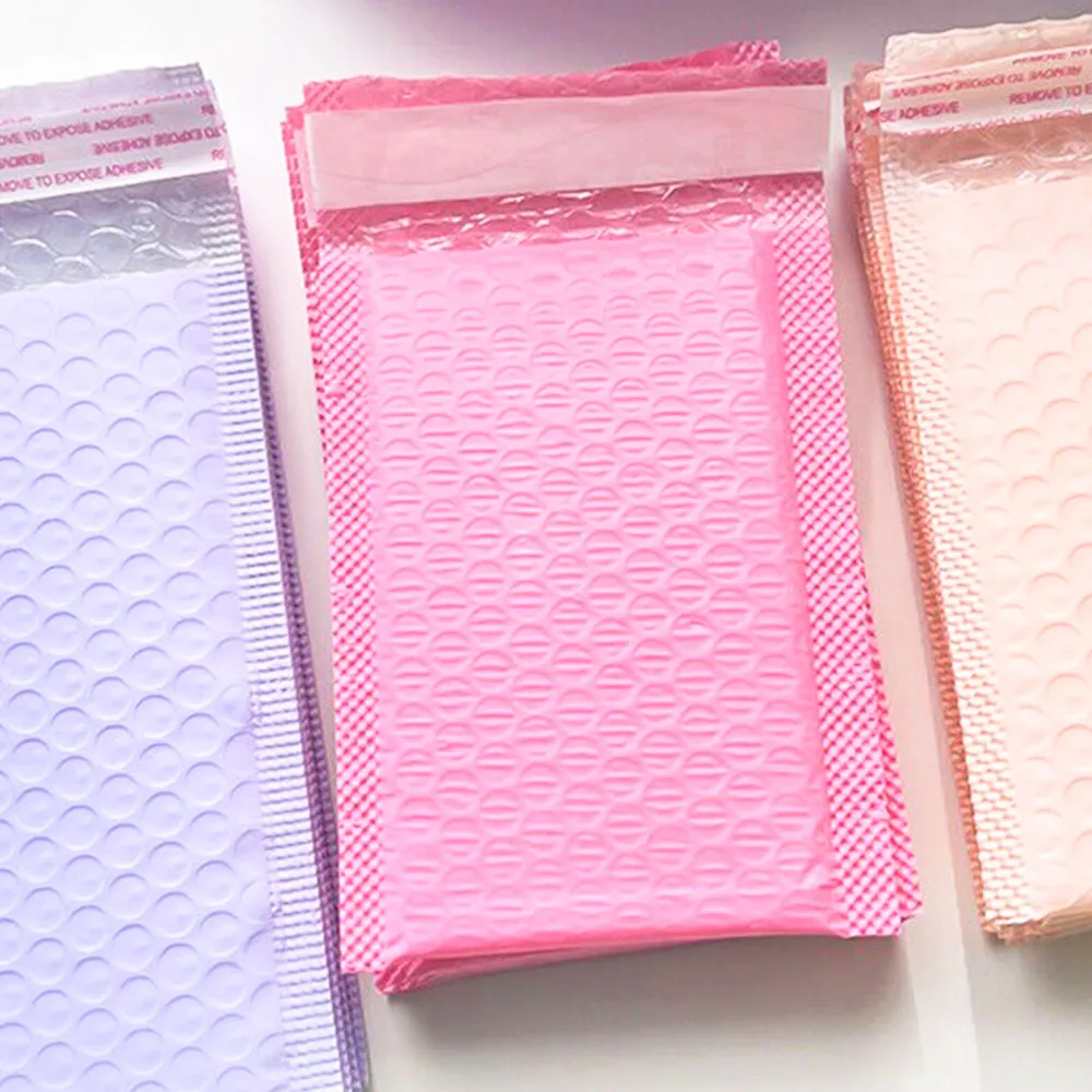 10Pcs Holographic Mail Colorful Foam Envelope Self Seal Mailers Padded Bubble Mailing Bags For Shipping Small Businesses Package