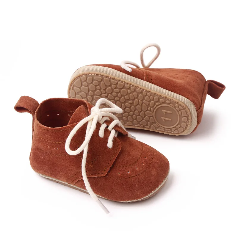 Newborn Baby Shoes Baby Boy Girl Shoes Classic Leather Rubber Sole Anti-slip Toddler First Walkers Infant Girl Moccasins
