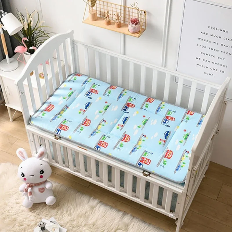 Crib Mat All Cotton Thickened Embroidery Soft Breathable Foldable Washable Bed Sheets Kindergarten Baby Bed Cradle Cushion memory foam mattress