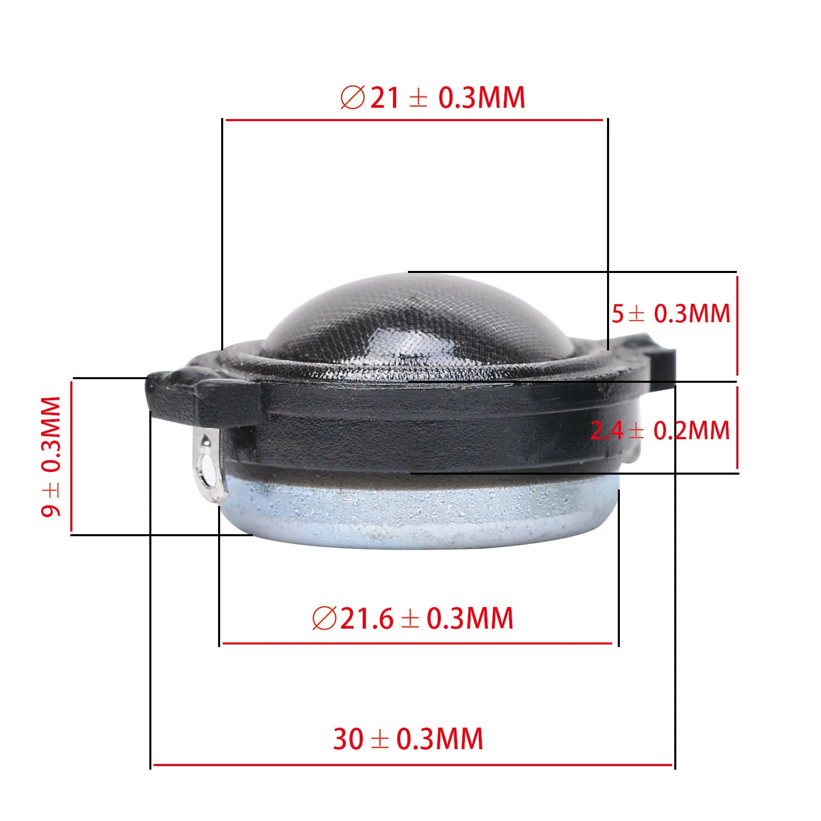 2pcs 1 Inch 30 MM 8 Ohm 6W Tweeter Speaker Ball Top Transparent Filament Film DIY
