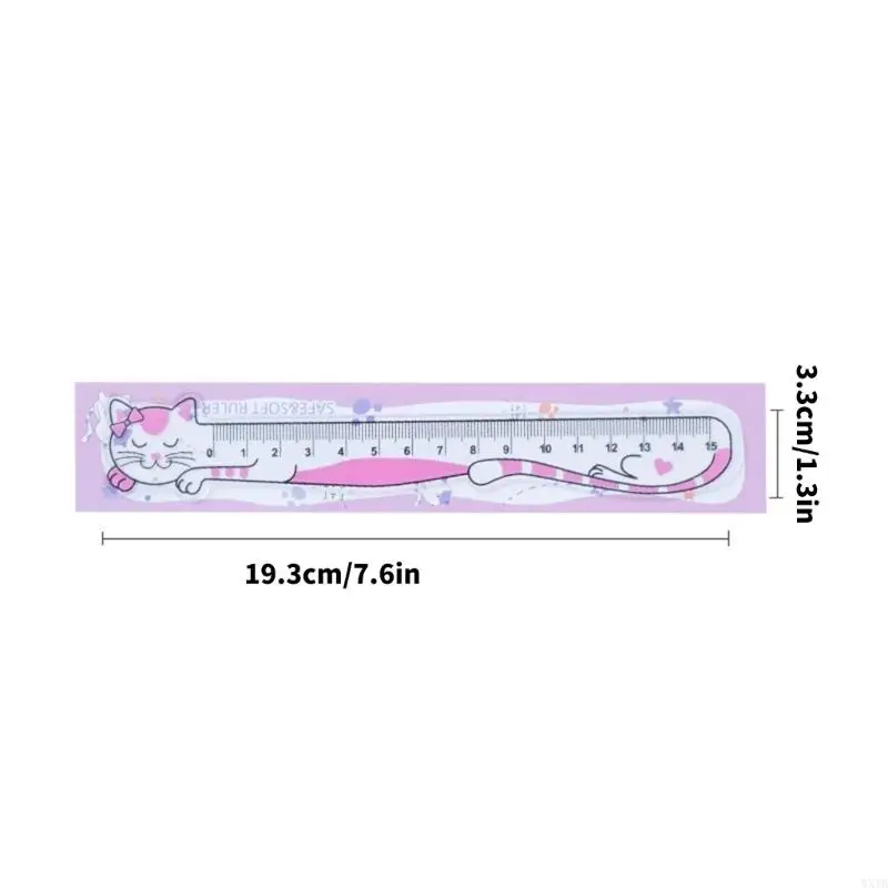 사랑스러운 고양이 눈금자 15cm 소프트 눈금자 측정 도구 그리기용 직선 눈금자