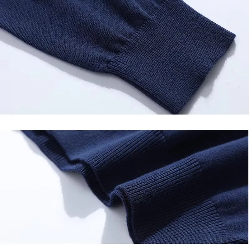 New 100% Cotton Sweater Men Long Sleeve Cardigan Mens V-Neck Sweaters Loose Solid Button Fit Knitting Casual Style Clothing 6