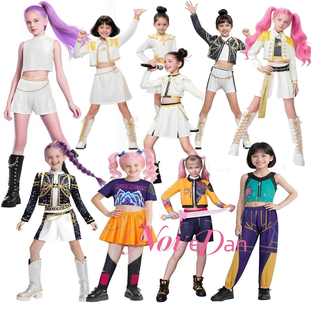 Huntrix Golden KPDH KDPop Rumi Mira Zoey Cosplay Costume Kids Girls Birthday Party Halloween Stage Performance Clothes 1