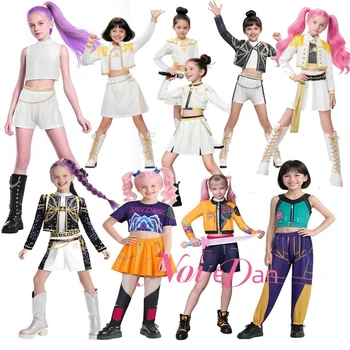 Huntrix Golden KPDH KDPop Rumi Mira Zoey Cosplay Costume Kids Girls Birthday Party Halloween Stage Performance Clothes 1