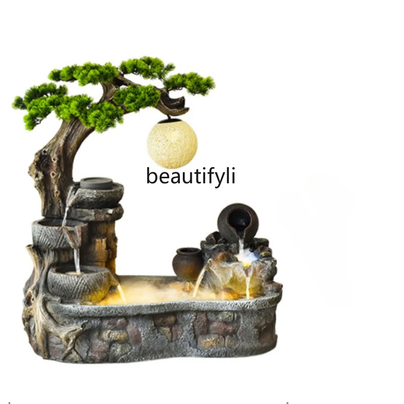 

Lucky Flowing Water Ornaments Circulating Water Living Room Rockery Fountain Balcony Outdoor Courtyard Landscape Courtyard