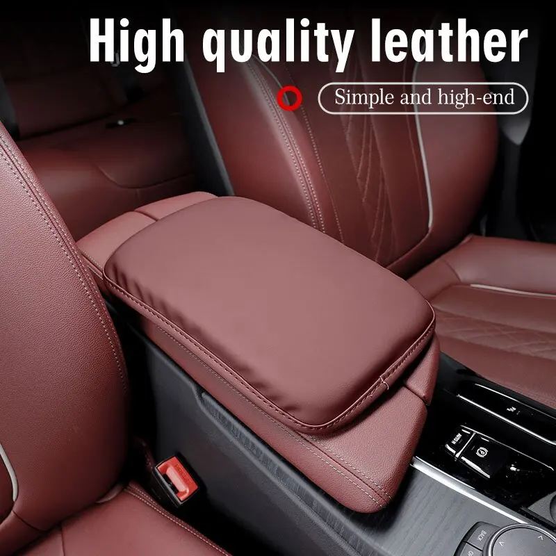 Car Armrest Box Mat Leather Waterproof Non-slip Storage Box Cover