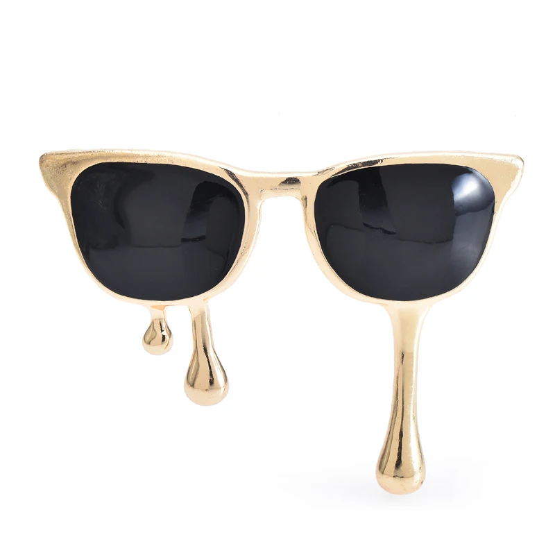

Wuli&baby Cool Glasses Brooches Pins For Women Men 2-color Enamel Sunglasses Party Casual Brooch Pins Gifts