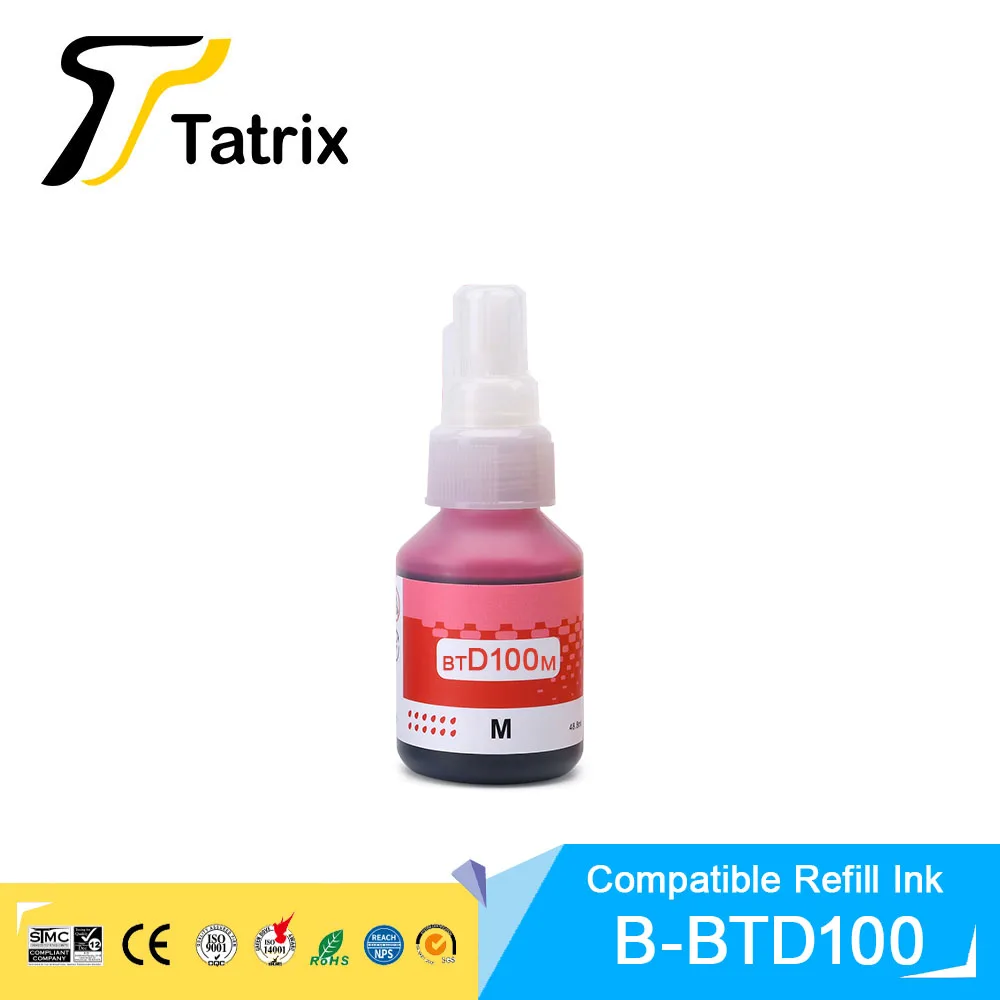 Tatrix For Brother BTD100BK BTD100C BTD100M BTD100Y Refillable Dye Ink Fit for Brother DCP-T230/T236/T238/T430W/T435W/T436W