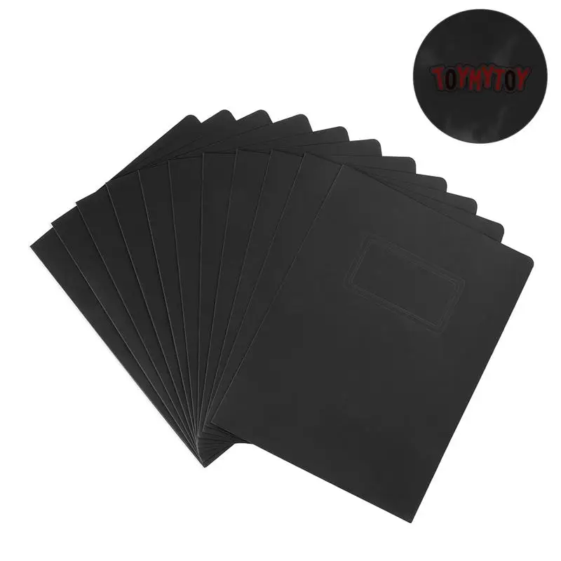 

TOYMYTOY 12PCS A4 2Pockets Kraft Paper File Folder Holder Document Folder Office Project File Presentation Folder (Black)