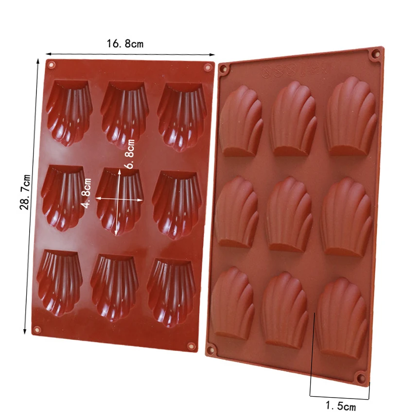 Shell Madeleine Cake Mold Silicone Baking Tool for DIY Cakes, Cookies, Chocolates, and ... - SKU SMCM1755 - UGI Packaging