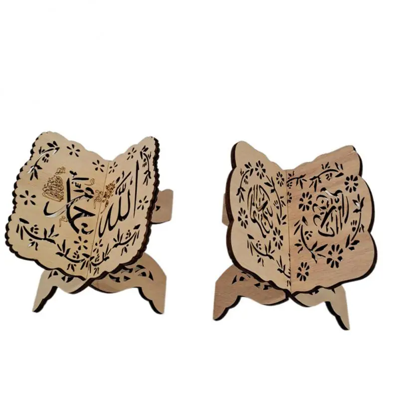 Legno Eid Mubarak Quran Holy Book Stand Holder Islamico Musulmano Ramadan Kareem Decorazione Per La Casa Mini Ramadan Mubarak Eid Regali