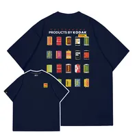T-shirt Homme Tendance en Coton 100% à Motif Rétro Kodak, Idéal pour l'Été, le Quotidien, les Sports de Plein Air, les Fêtes, Décontracté, Ample, Style Urbain, Manches Courtes 1