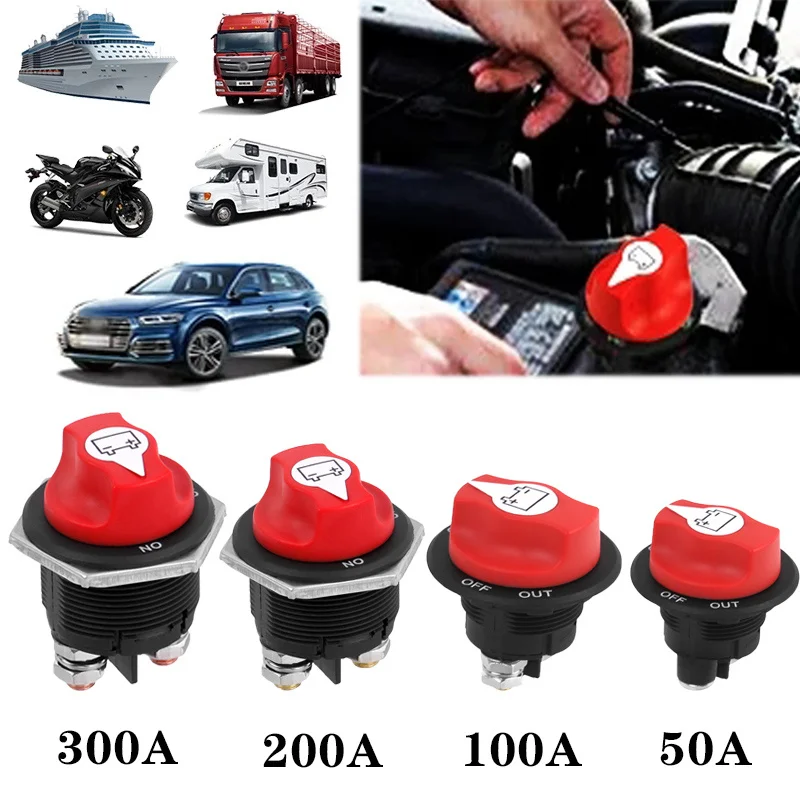 

300A/200/A100A Car Battery Switch Rotary Disconnect Power Cut Off Short Disconnecter Power Isolator Auto Motorcycle Truck Boat