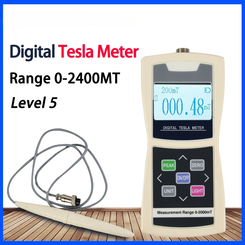 

Digital Tesl Meter Magnetic Flux Meter Surface Magnetic Field Tester 5% Accuracy Handheld Permanent Magnet Gauss Meter