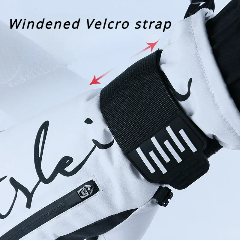 Winter Gloves New Sports Plush Motorcycle Gloves Mountain Windproof Waterproof Mittens Adult Snowboarding Alpine Thermal Mittens 3