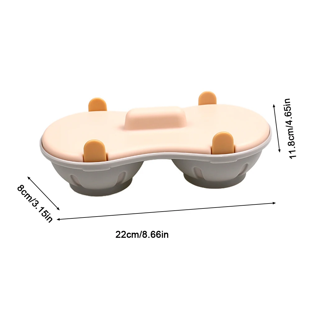 Creative Microwave Egg Poacher Cookware Double Cup Dual Cave Capacity Design Egg Cooker Egg Poaching Cups Kitchen Accessories