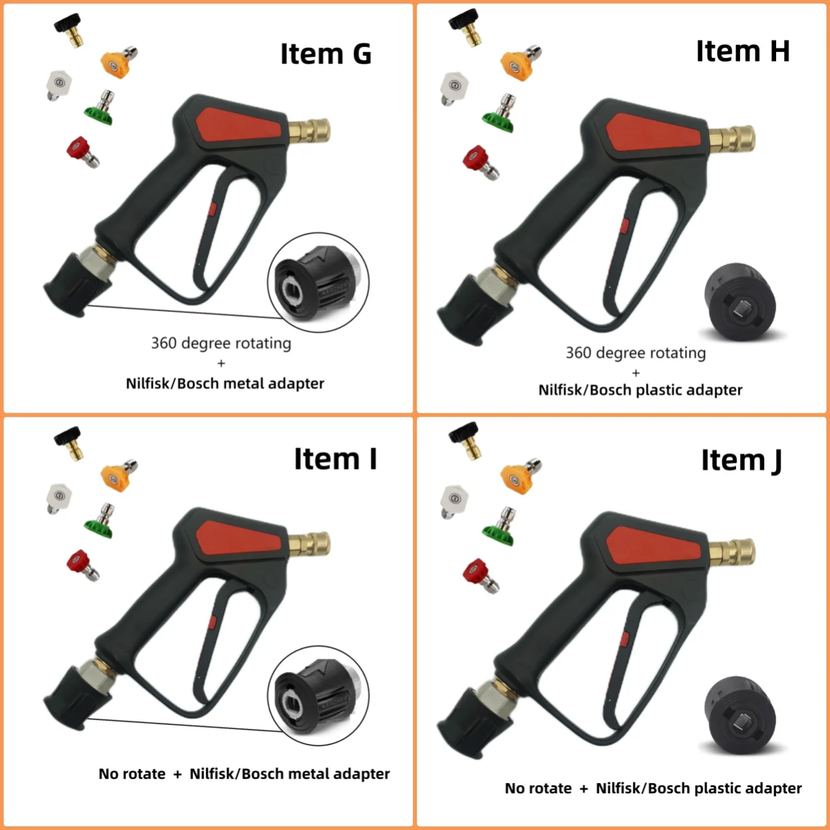 Pistolet à Gâchette Court Type "Stubby" Avec Adaptateur Et Buses - Parfait Pour Les Endroits Exigus