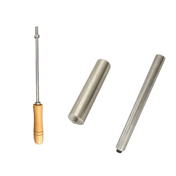 Maniglia per timbro in ferro di marca Guarnizione in pelle Asta sorprendente Guarnizioni in ottone Maniglia in pelle、 Legno 、 Accessori per timbri per pane Strumenti