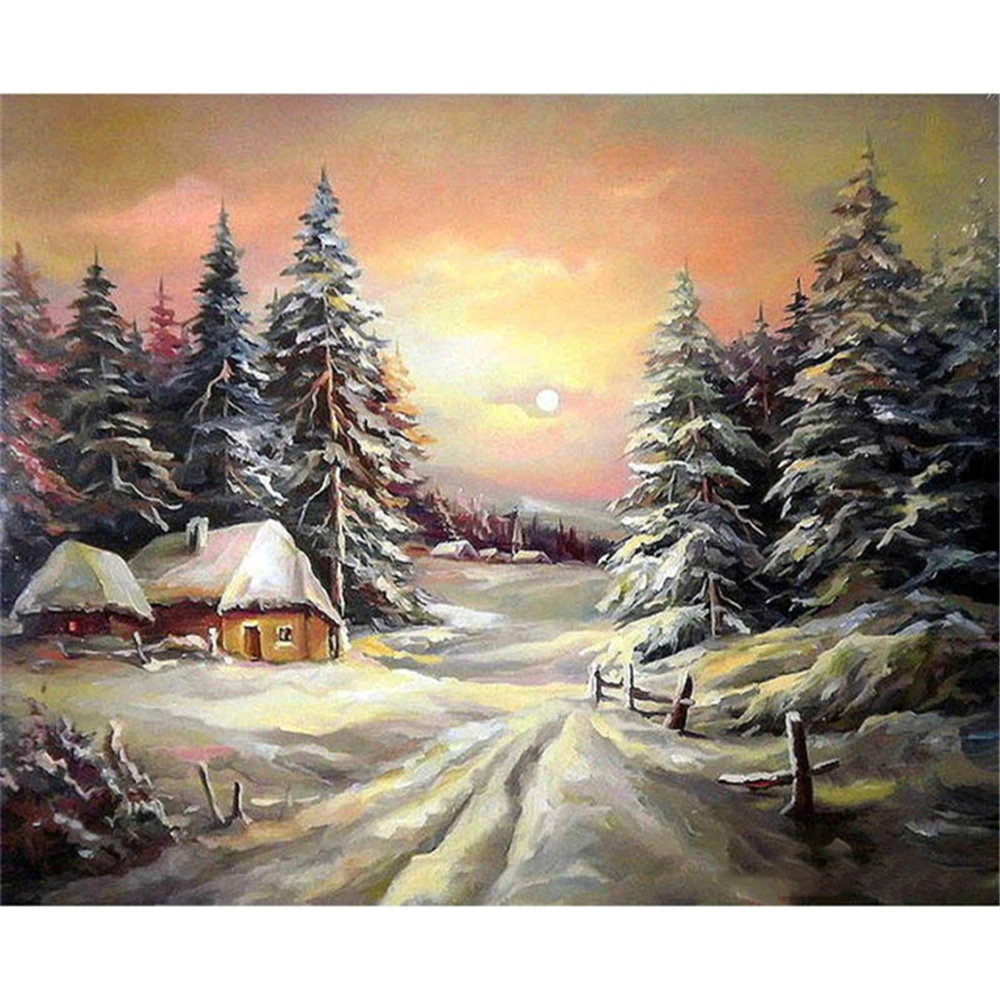 Landschaft Landschaft DIY Stickerei 11CT Kreuzstich Kits Handwerk Handarbeiten Set Gedruckt Leinwand Baumwollfaden Home Design