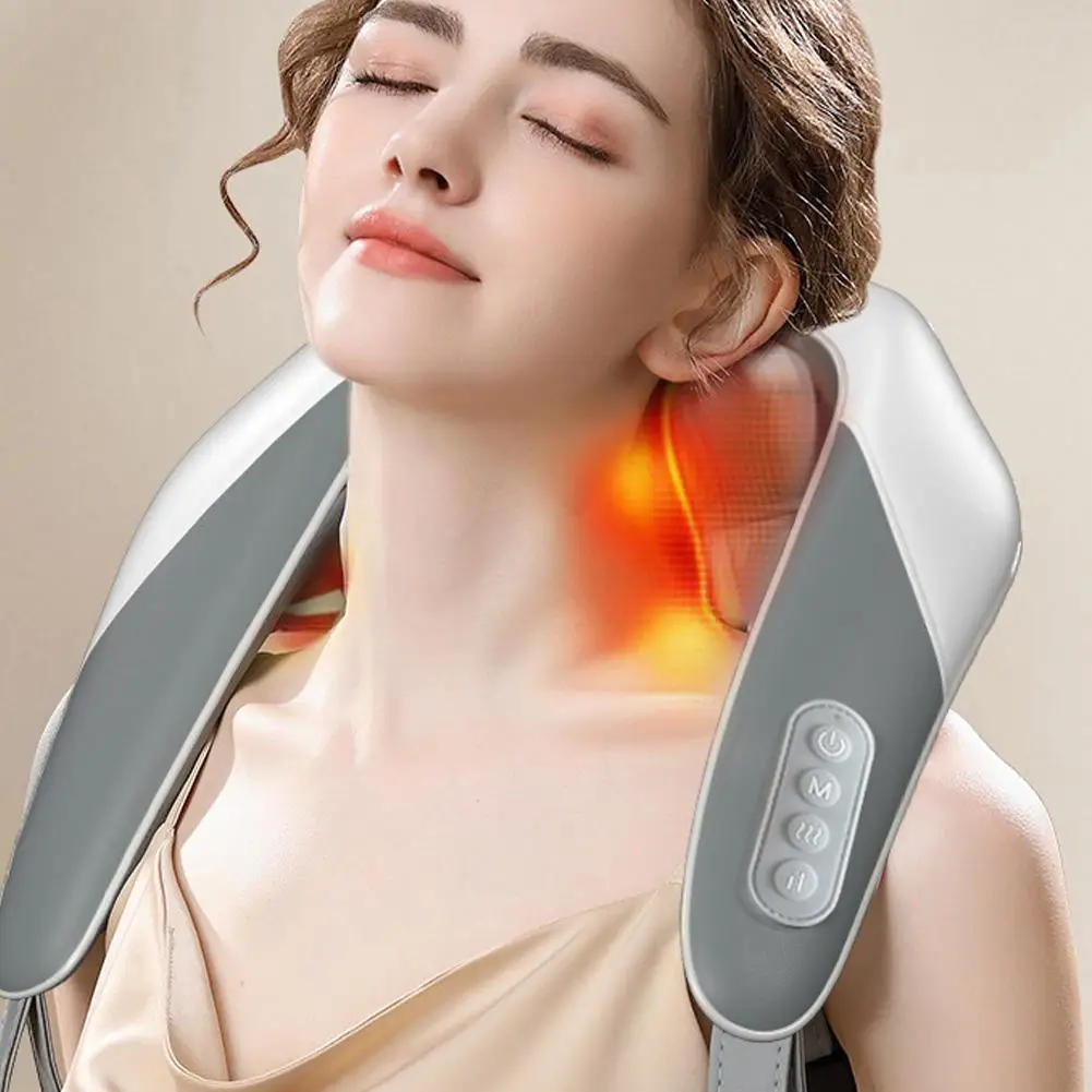 

Massagers For Neck And Shoulder With Heat Simulate Human Hand Grasping Kneading 5D Massage Shawl Back Massager USB Charging E5I4