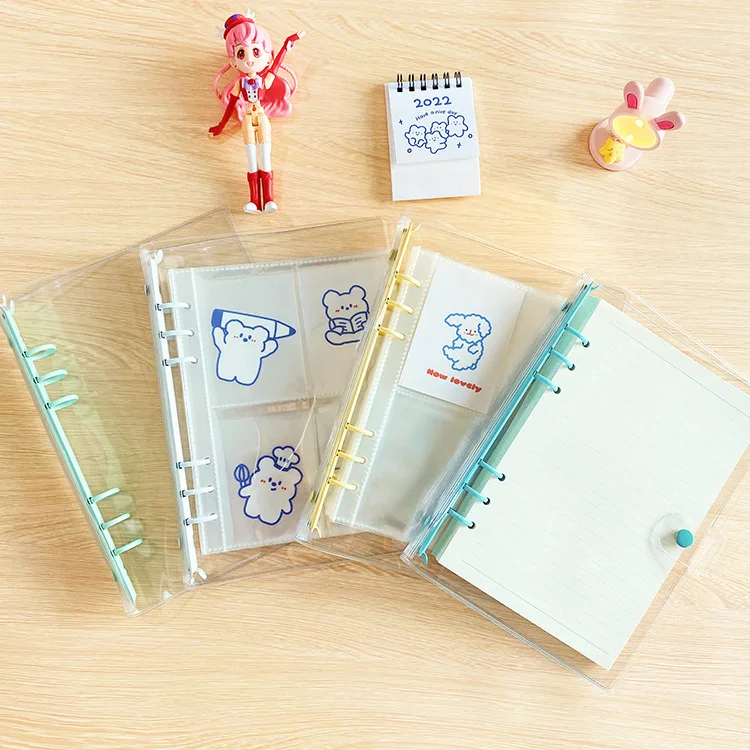 A5 A6 Loose-leaf Notebook Cover & Photo Sticker Collect Book Diary Agenda Planner Paper School Stationery a5 binder storage collect book korea idol photo organizer journal diary agenda planner cover school stationery