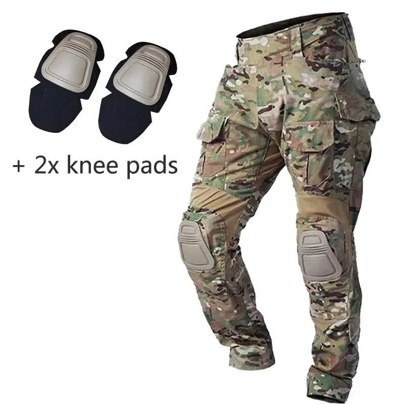 

Men Tactical Combat Pants With Knee Pads Men Work Pants Camouflage Multicam Trekking Hunting Clothes Mens