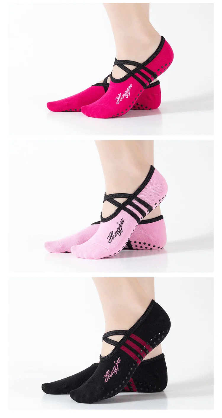 Yoga Socks Socks Sport Women Non-slip Grips&Straps for Ballet Pilates Fitness Gym Sports Bandage Dance Socks 8 S1a842f9235fa4aeda8e7c8fcfde7b266s