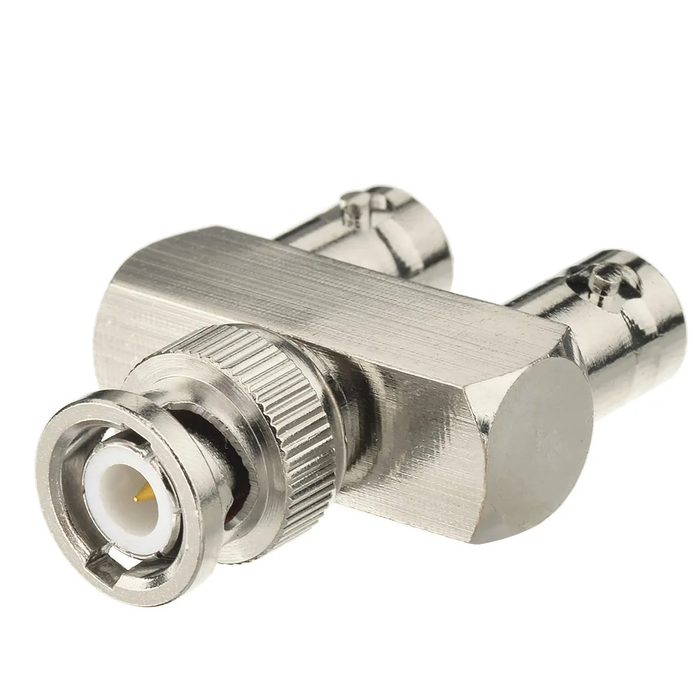 BNC Male to Dual Female RF Coaxial Splitter Adapter