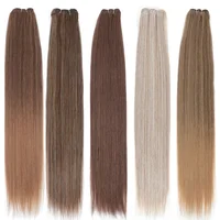 Tissage en lot synthétique lisse en Fiber de haute température, 32 pouces, 200g, ombré, blond, brun, gris, 27/613, reflets M618 3