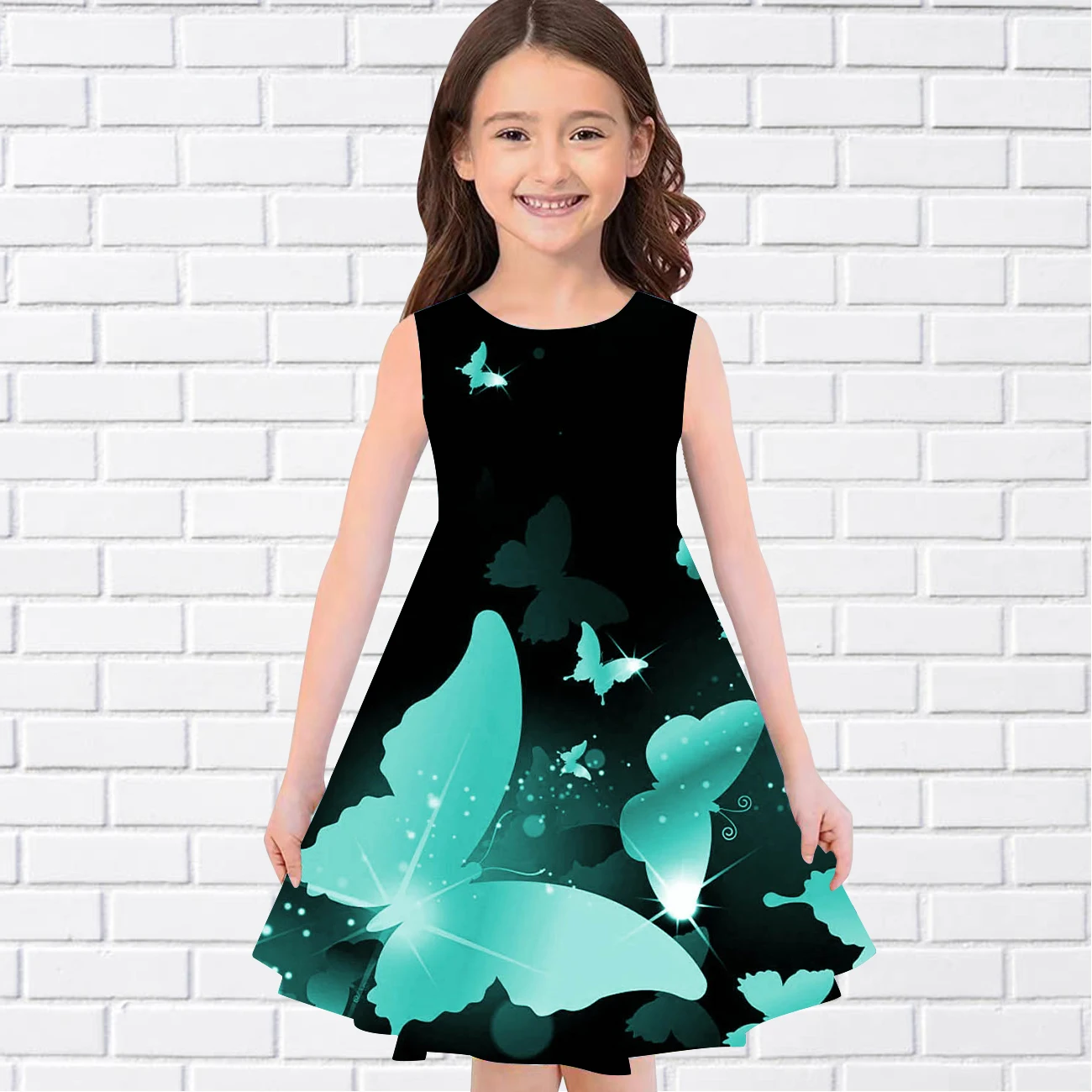 Girls 3D Print Dresses Kids Girl Party Sleeveless Princess Dress Tank 3D Print Pretty Butterfly Dress cute baby dresses Dresses