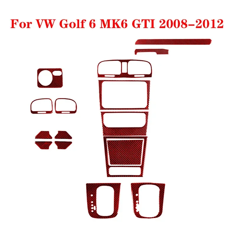 

For Volkswagen VW Golf 6 MK6 GTI 2008 2009 2010 2011 2012 Carbon Fiber Red Stickers Car Interior Decorative Accessories