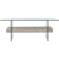 Safavieh Home Kayley Grey Oak and Glass Coffee Table 2