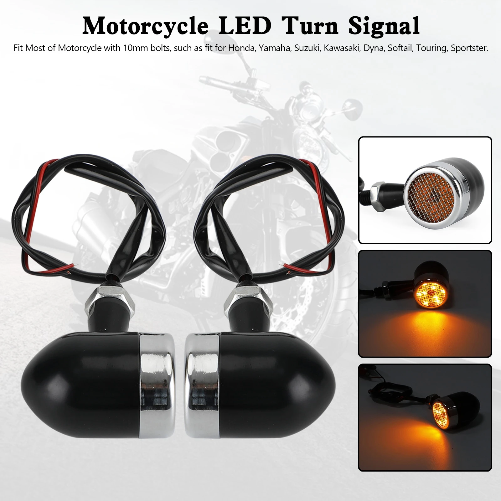 

Универсальный светодиодный указатель поворота Artudatech 10 мм для мотоцикла, стоп светильник 12 В M10, запчасти для двигателя