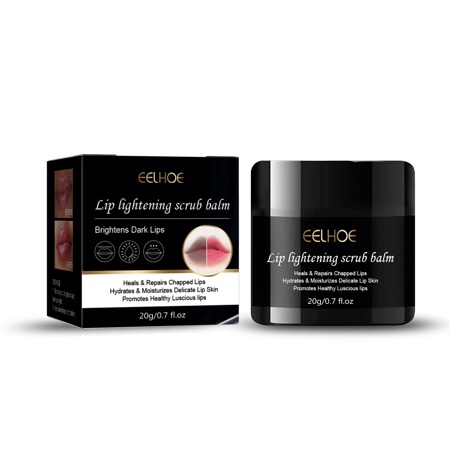 thumbnail image 1 of Bálsamo exfoliante aclarador de labios Elimina los labios oscuros y opacos Hidratante Reduce la pigmentación Anti-grietas Crema exfoliante iluminadora de labios, 1 of 4