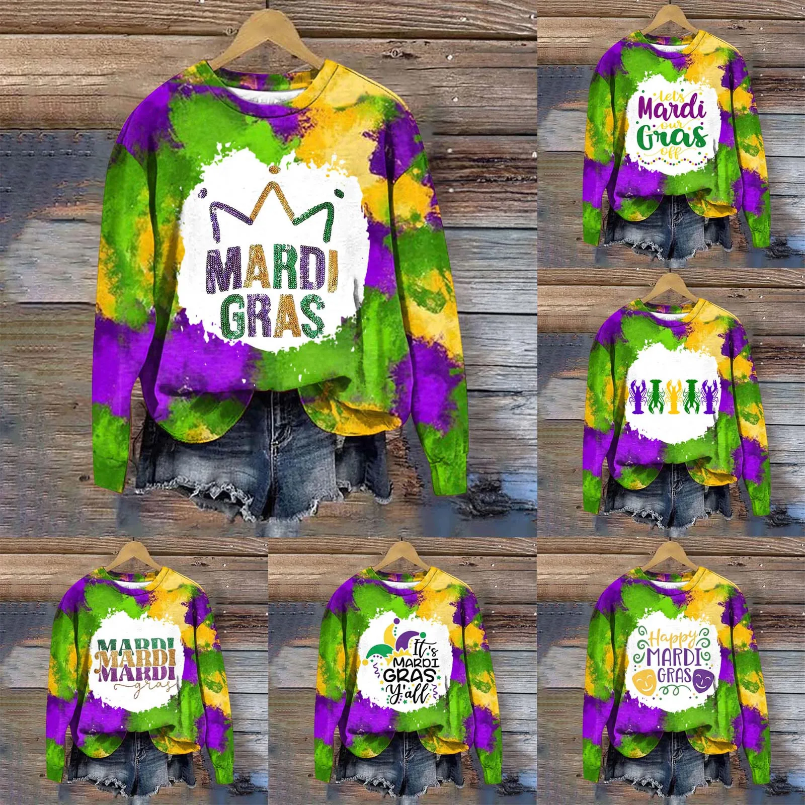 

Ladies Hoodie Fleece Women Carnival Shirt Sweatshirt Carnival Party Day Shirt Pullover Quarter Zip Sweater Olive Pullover Women