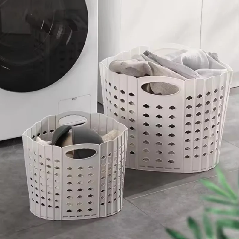 Folding Dirty Clothes Basket Plastic Hand-held Wall-mounted Clothes Storage Basket Multifunctional Portable Dirty