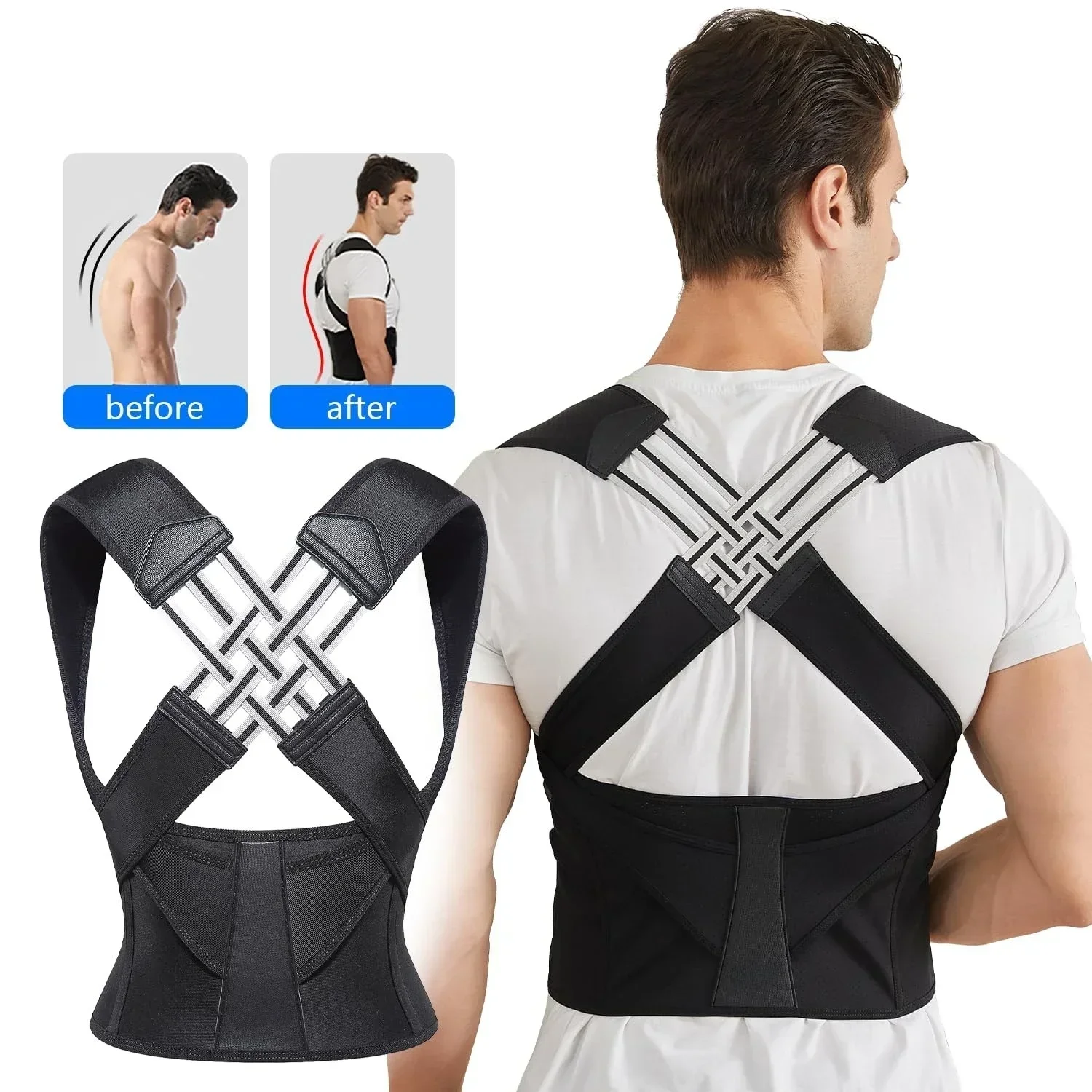 Posture Corrector Shoulder Brace Posture Corrector Women and Men Adjustable Shoulder Posture Brace Back Straightener Prevent Slouching Relieve Pain
