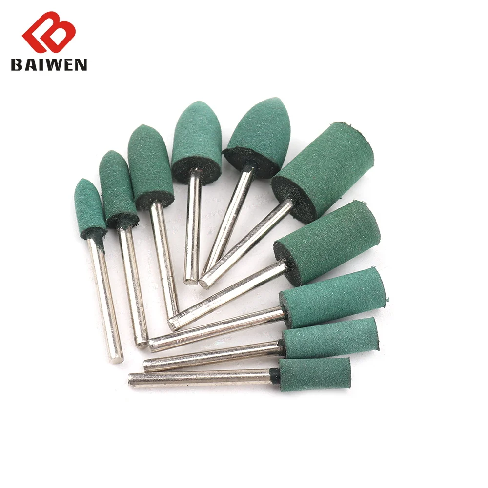 

10Pcs Rubber Ceramic Wool Felt Grinding Head Polishing Abrasive Wheel Buffing Wheel For Dremel Rotary Power Tools With 3MM Shank