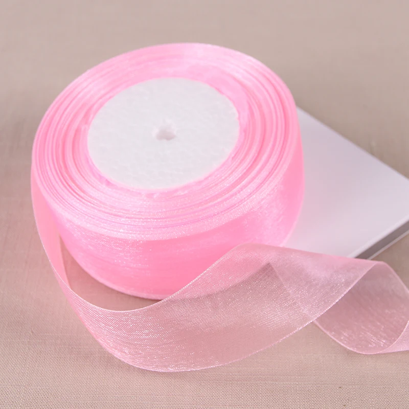 Organza Ribbon 45Meters/Roll DIY Crafts Supplies Wedding Decoration Valentine's Day Gift Wrapping 15mm 20mm 25mm 40mm 50mm