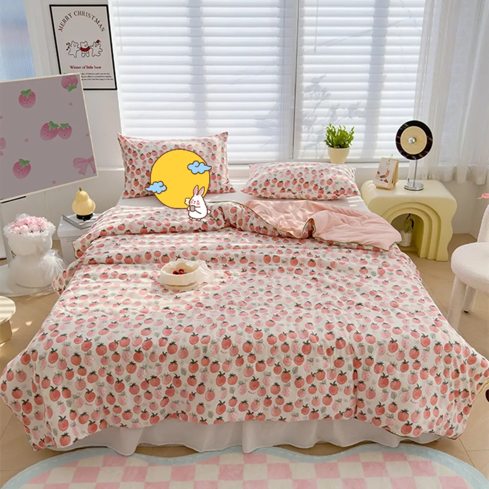 cartoon dinosaur bear print kidsren's summer blanket refreshing kidsren's room kindergarten summer quilt without pillowcase 1 pack