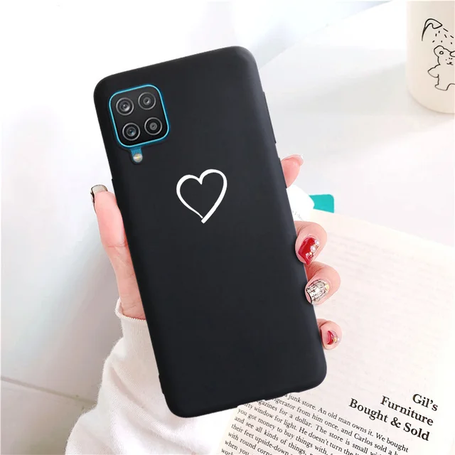 Candy Matte Soft TPU Case For Samsung Galaxy A12 Shockproof Silicone Back Cover For SamsungA12 A 12 SM-A125F Cases Red Cat Funda 001I021