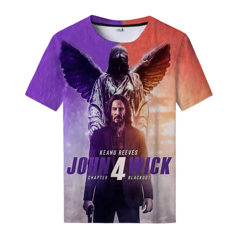

2023 New Hot Sale John Wick 3D Printed T-shirt Keanu Reeves Fashion Round Neck Short Sleeve Unisex Casual Top