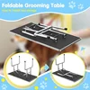 46''Large Dog Grooming Table, Adjustable Cat Drying Desktop with Arms, Nooses, Mesh Tray, Foldable Pet Station at Home 6