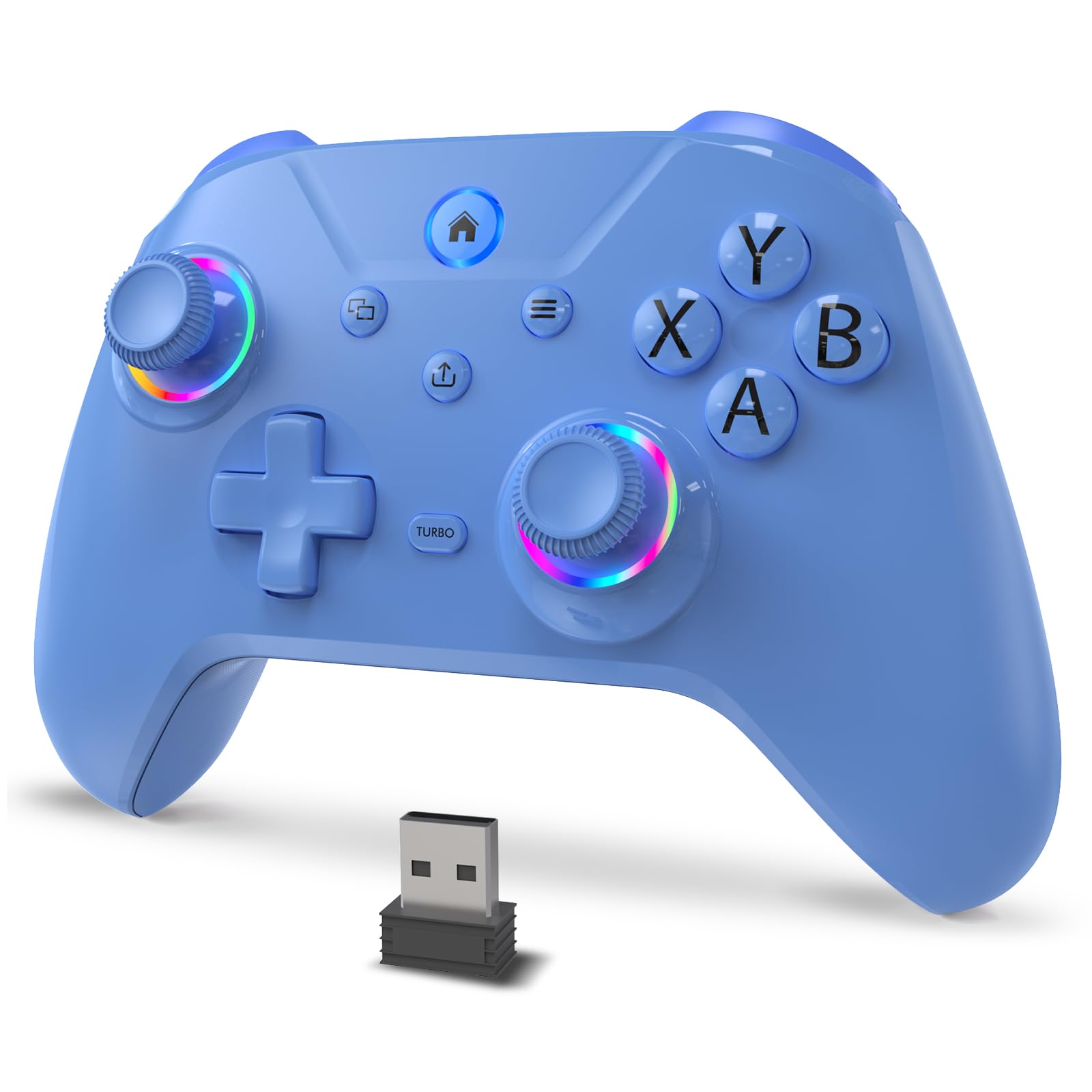 Wireless PC Game Controller with 2.4G Adapter for Windows 7/8/10/11, for Steam, for Black Myth WuKong, Drift-free, Hall Effect